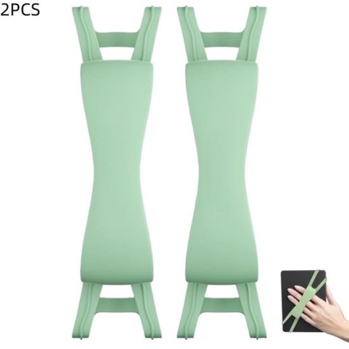 Set 2 bucati - Suport pentru incheietura - Accesoriu pentru Kindle, E-reader, Tableta - Verde - 19x4x2.5cm