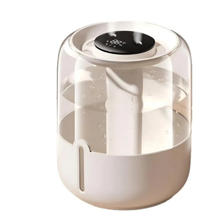 Umidificator pentru dormitor, 1.3L, umidificare silentioasa, cu lumina de noapte, alb