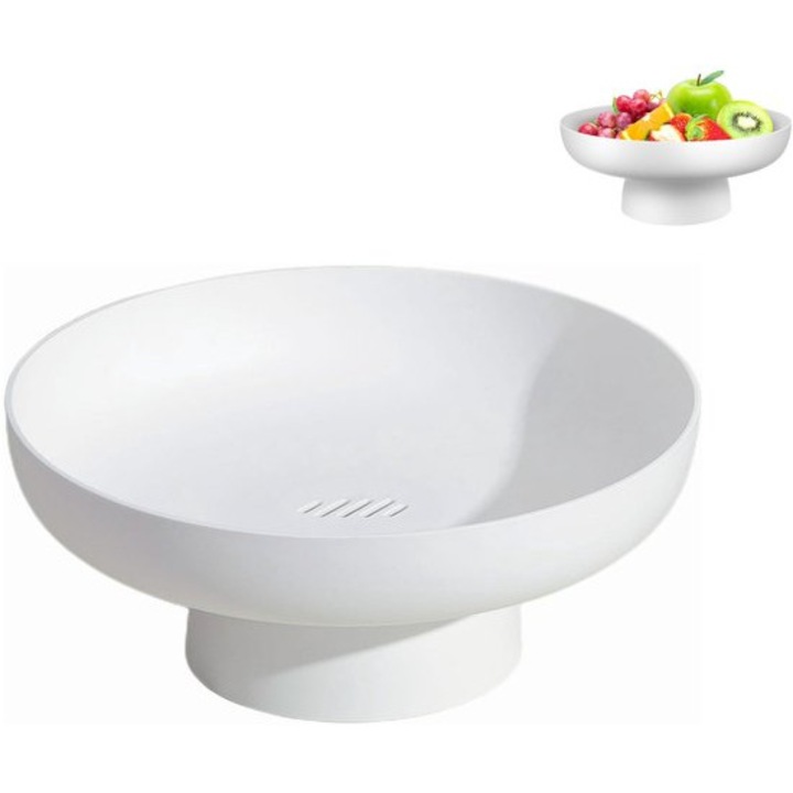 Cos fructiera rotunda 26.5x11.5cm alb multifunctional