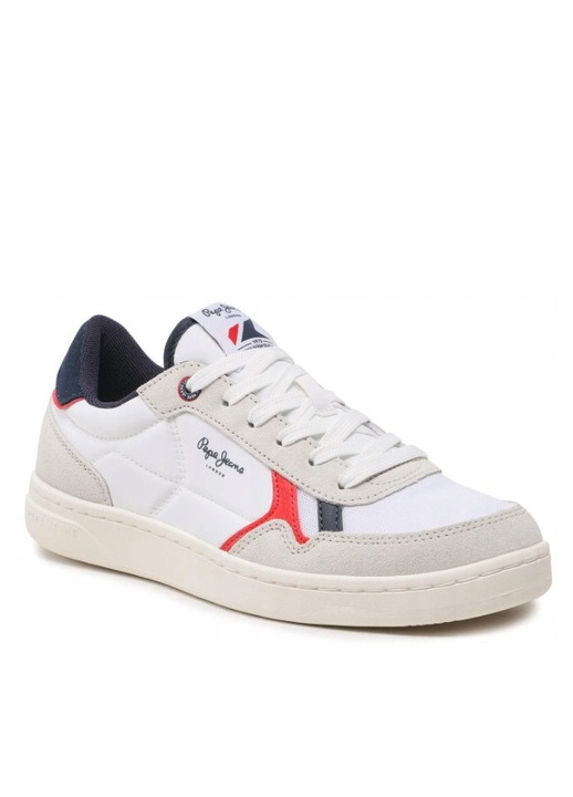 Férfi tornacipő, Pepe Jeans, KORE VINTAGE M, bőr, fehér, 46 EU
