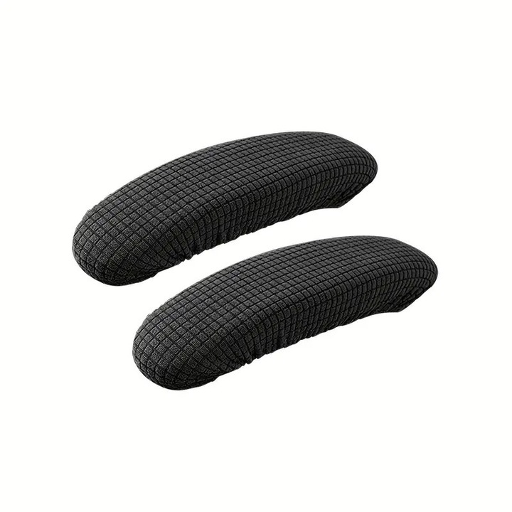 Huse pentru bratele scaunelor, set 1 pereche, elastic, negru, dimensiune universala 30x50cm