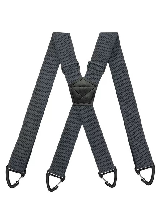 Bretele barbati, ajustabile, design X, antiderapante, gri inchis