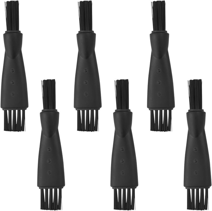 Set de 6 perii de ras electrice, design dublu fata, pentru indepartarea parului si a prafului, negru, dimensiune 6.1x1.2cm