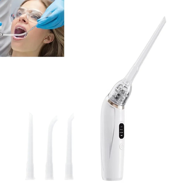 Dispozitiv pentru indepartarea pietrelor de amigdale, 3 capete de schimb, 3 moduri de aspiratie, lumina LED, incarcare USB