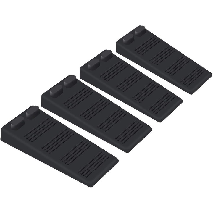 Set 12 opritoare de usa din silicon, design antiderapant, negru, pentru toate suprafetele