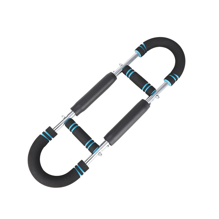 U alakú karerősítő, 40KG, állítható ellenállással, fekete és kék, fitnesz kiegészítők.
