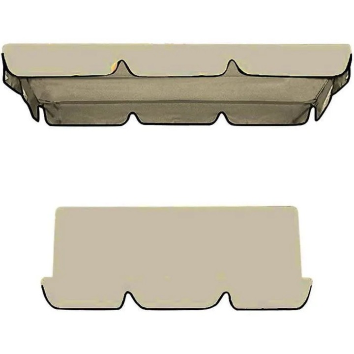 Set perne decorative, cuvertura pentru scaun suspendat, impermeabil, protectie UV, bej, 142x120x18cm, 150x50x10cm