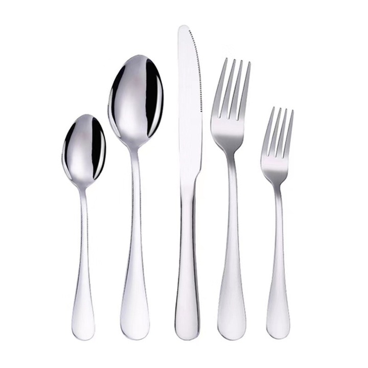 Set tacamuri din inox, 20 piese, finisaj negru, pentru 4 persoane