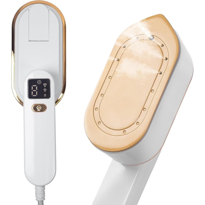 Fier de calcat mini, 150ml rezervor apa, design ultra-compact pliabil, 15.4x7.3x10.1cm