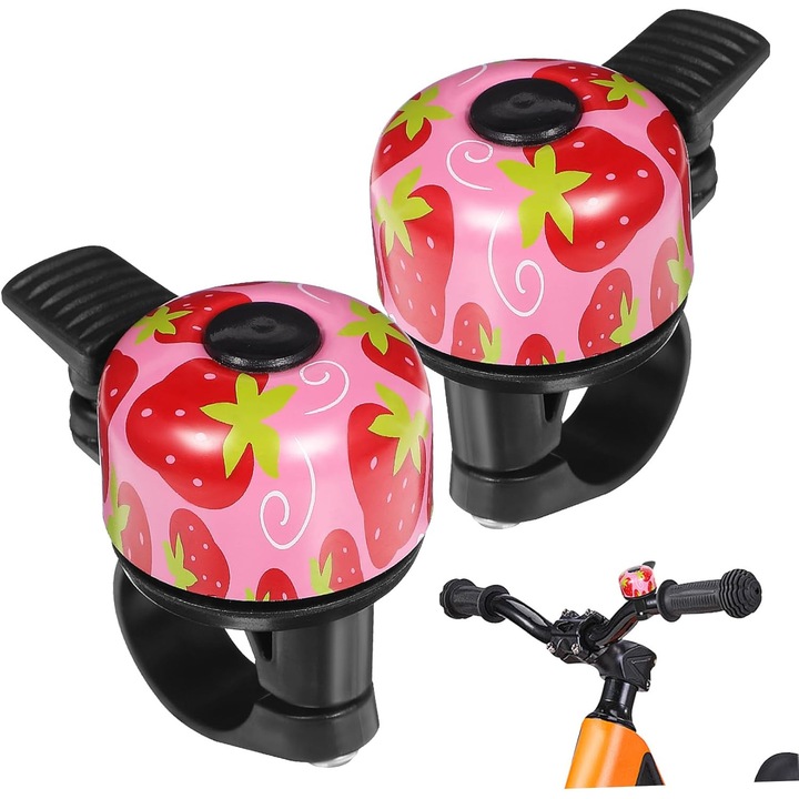 Sonerie bicicleta, model capsuna, multicolor, 22mm