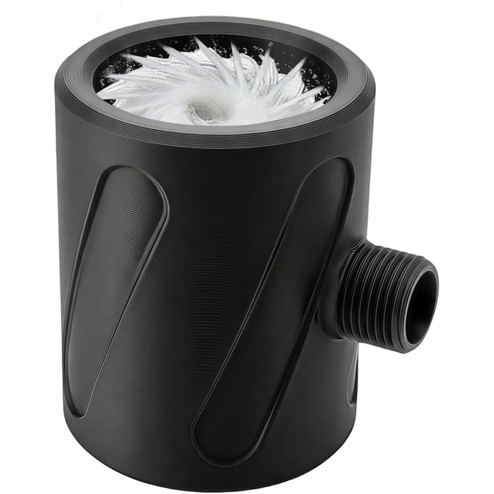 Cap de dus cu debit mare, design ergonomic, negru, pentru masaj, set