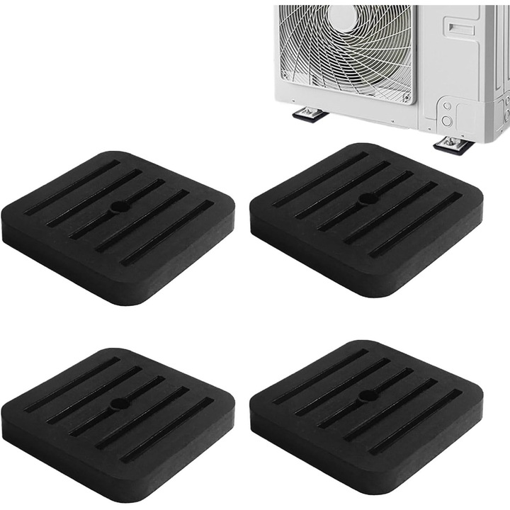 Pachet 4 bucati pad-uri din cauciuc pentru absorbtia vibratiilor, accesorii aparate climatizare, rezistente, usor de instalat