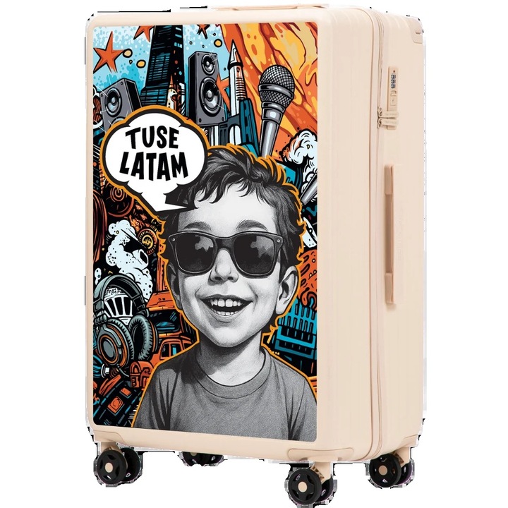 Troler alb, design artistic, 76x50x29cm, 2 compartimente, 4.4kg