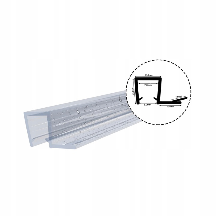 Zuhanykabin tömítés COCOS DK07 5mm-7mm, 20cm