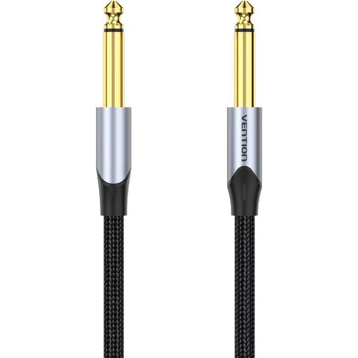 Cablu audio Vention 3.5mm la 2x RCA, 0.5m, negru, PVC cu plasa de protectie