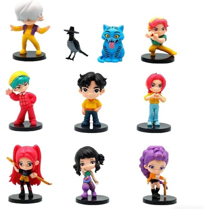Set de 10 figurine KPop Demon Hunters, Chelfonds, multicolor, jucarii de colectie, figurine decorative, cadou pentru fani K-Pop, adolescenti si copii, personajele anime, design vibrant, articole colectionabile, decor camera