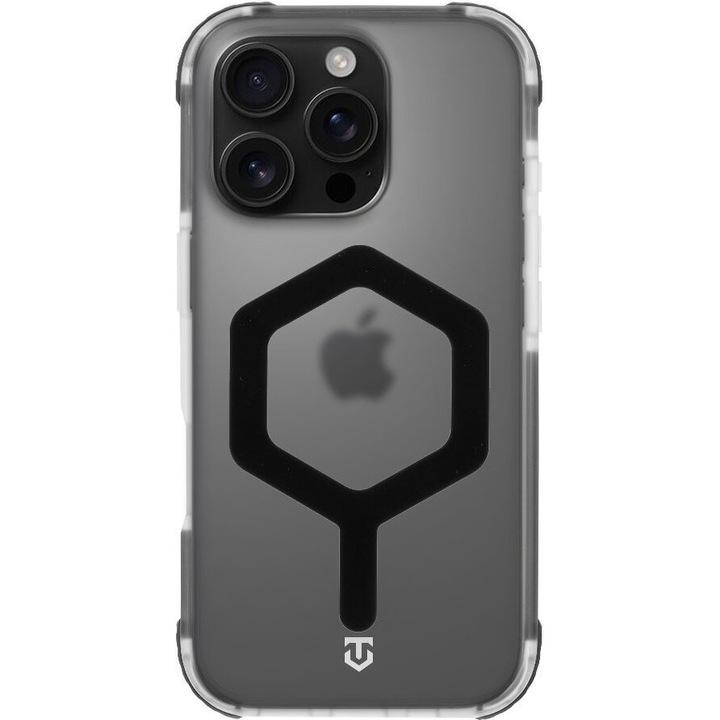 Husa telefon Tactical MagForce Hexagon pentru Apple iPhone 16 Pro, neagra, protectie impact, functie MagSafe