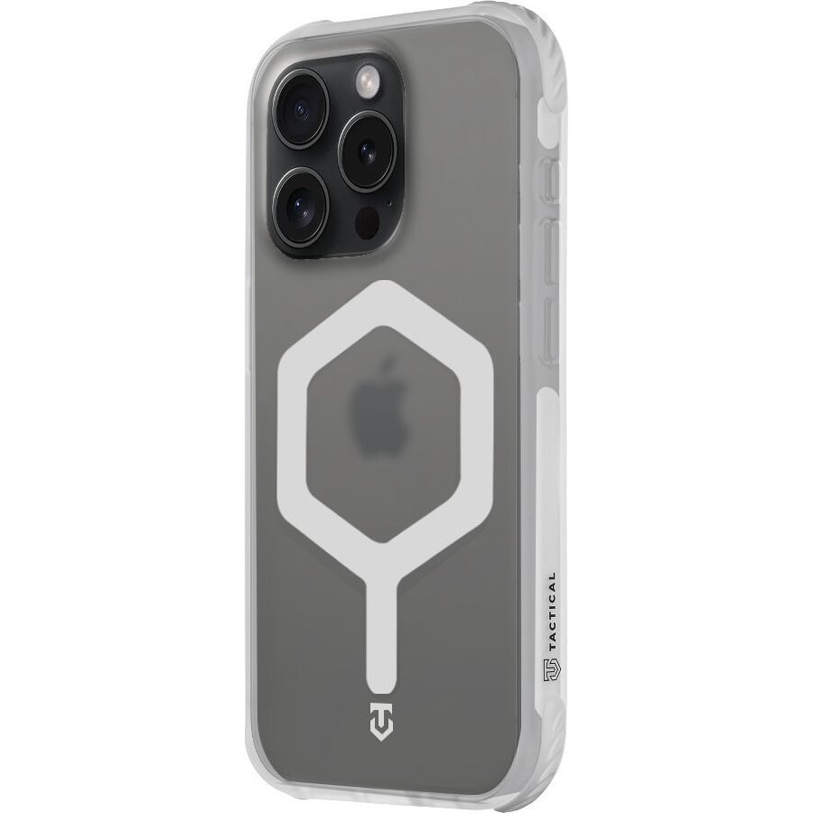 Husa telefon Tactical MagForce Hexagon pentru Apple iPhone 15 Pro, alb, protectie socuri, dimensiuni compacte