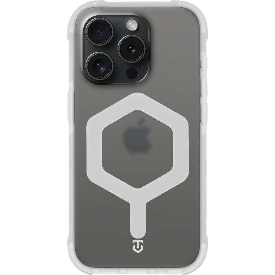 Husa telefon Tactical MagForce Hexagon pentru Apple iPhone 15 Pro, alb, protectie socuri, dimensiuni compacte