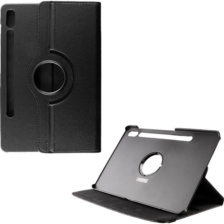 Husa tableta Volte-Tel pentru Samsung Tab S10 FE+ SM-X620, rotativa, neagra, din piele, 13.1"