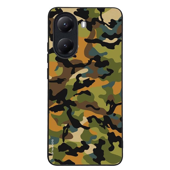 Husa telefon Sonique Camouflage Army, silicon, antisoc, verde, pentru Xiaomi Poco X7 Pro 5G