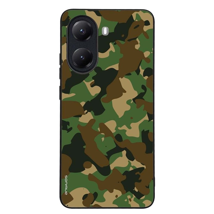 Husa telefon Sonique Camouflage Army, verde, pentru Xiaomi Poco X7 Pro 5G, silicon, antisoc