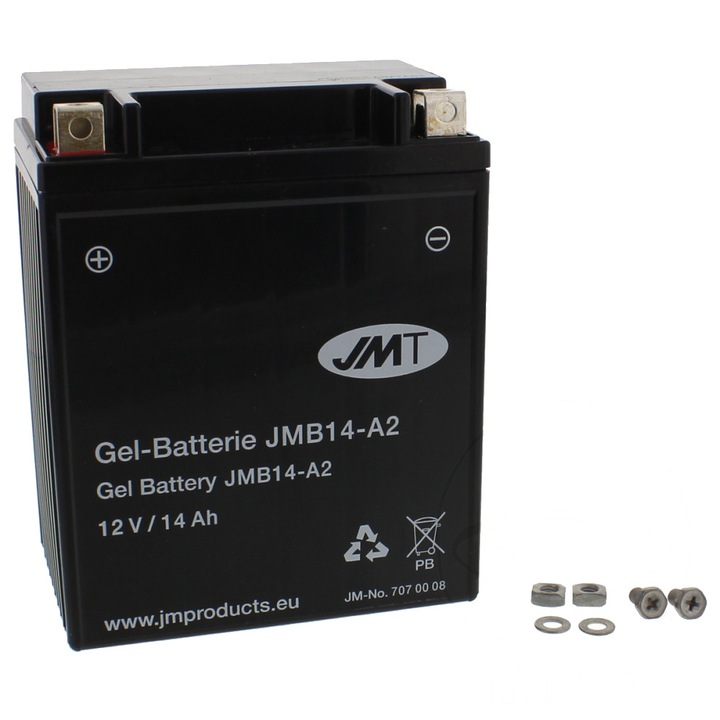 Akumulator gel JMT JMB14-A2, 12V, 14Ah, 210A, 134x88x166mm