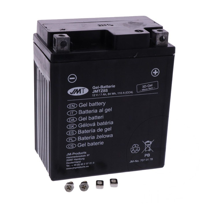 Akumulator gel JMT YTZ8V, 12V, 8Ah, 113x70x130mm, 2.70kg