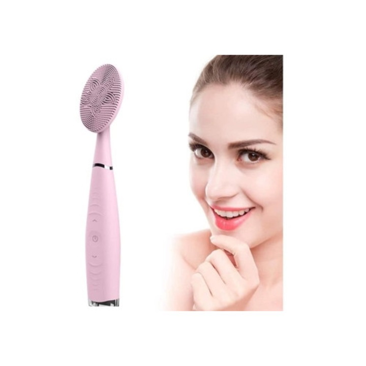 Perie de curatare faciala electrica din silicon, masaj, waterproof, incarcare USB, curatare profunda