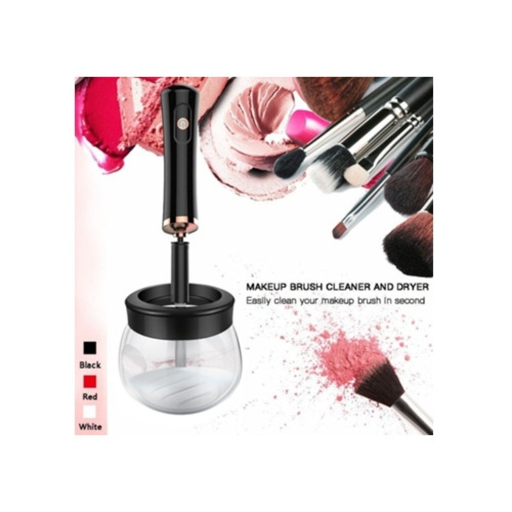Curatator electric profesional pentru pensule de machiaj, agitator pentru lipici de gene, curatare rapida, uscare, accesorii machiaj