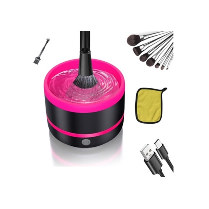 Curatator electric pentru pensule de machiaj, tip C, mic, detasabil