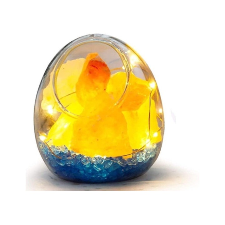 Veioza din sare naturala, lampa de noapte, decor pentru casa, 30x15cm