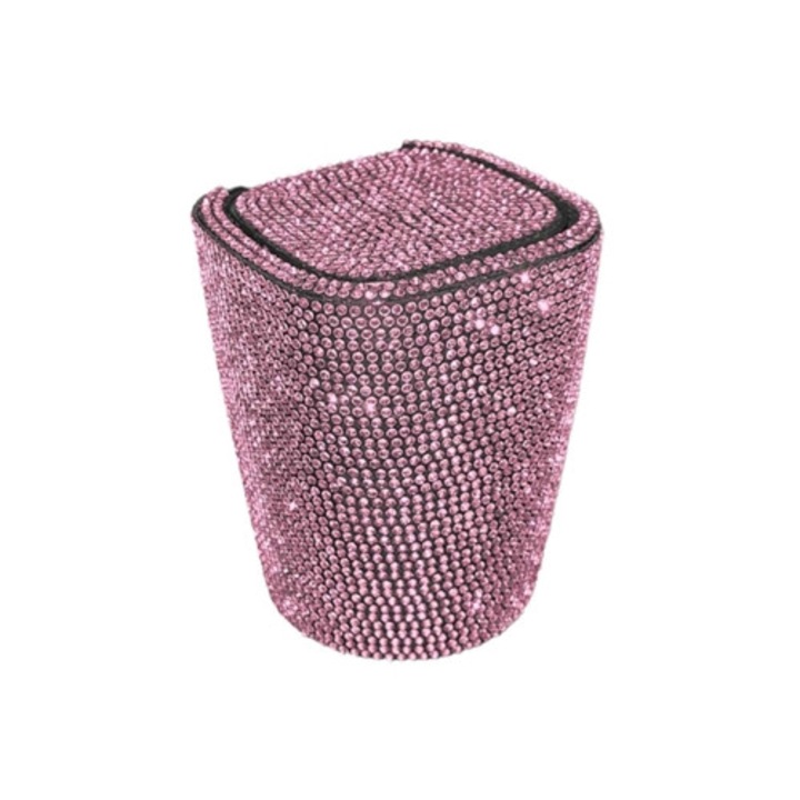 LED autós hamutartó, fedéllel, szellőzőre függeszthető, gyémántokkal