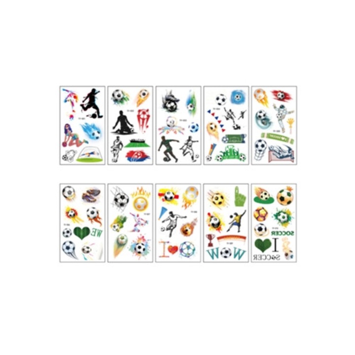 Tatuaje temporare fotbal, set, usor de indepartat, multicolor