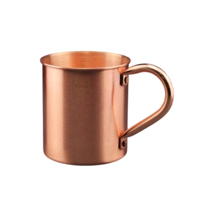 Cana din cupru pur 450 ml, aurie, 8x8x9 cm