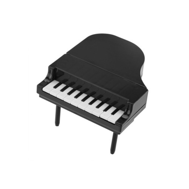 Set de 7 furculite pentru desert in forma de pian, decor de bucatarie, negru