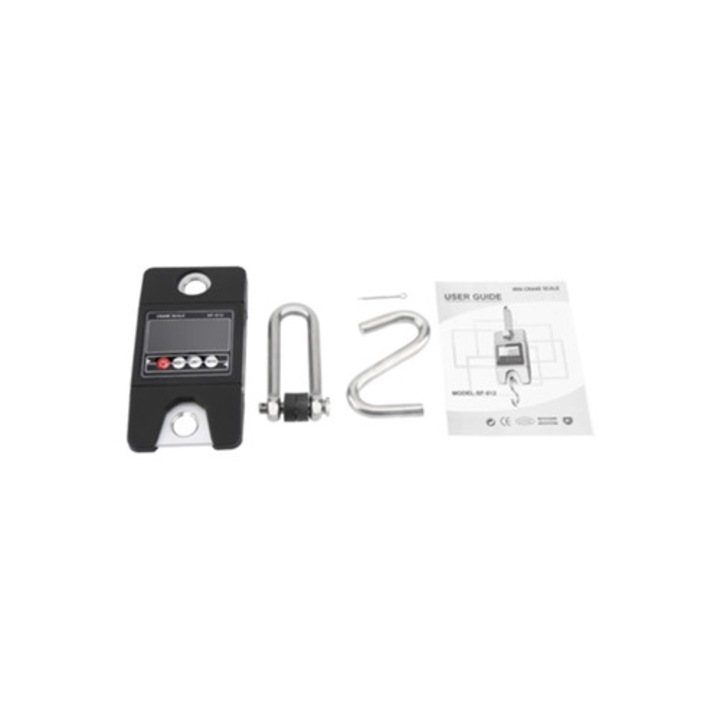 Преносим електронен кантар 150кг/100г с кука и LCD дисплей, многоцветен