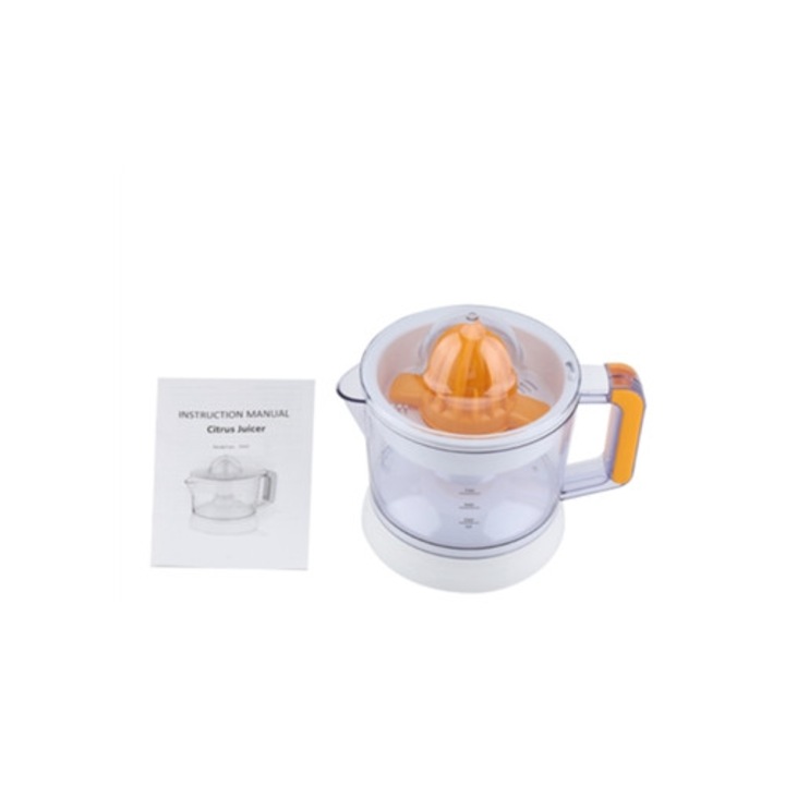 Storcator de citrice portabil, 600ml, 6 lame, alb