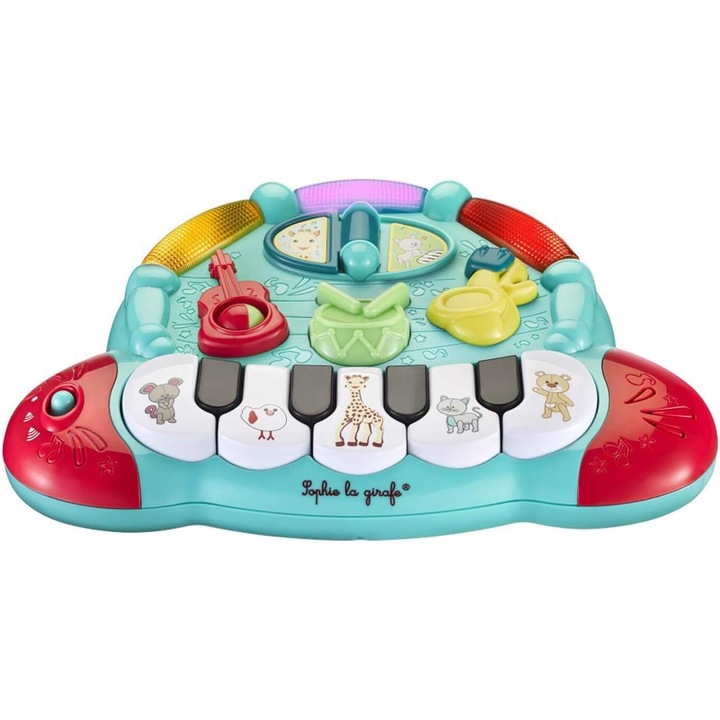 Музикална играчка Vulli - Жирафчето Sophie, Пиано със светлини и звуци