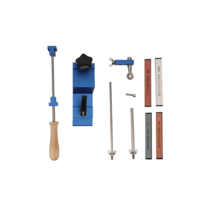 Konyhakés élező rendszer, 4 élezőkő, rozsdamentes acél, fix szög