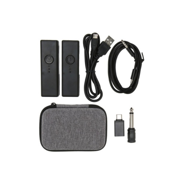 Microfon lavalier wireless 2.4G, reducere zgomot, pentru inregistrare si streaming live