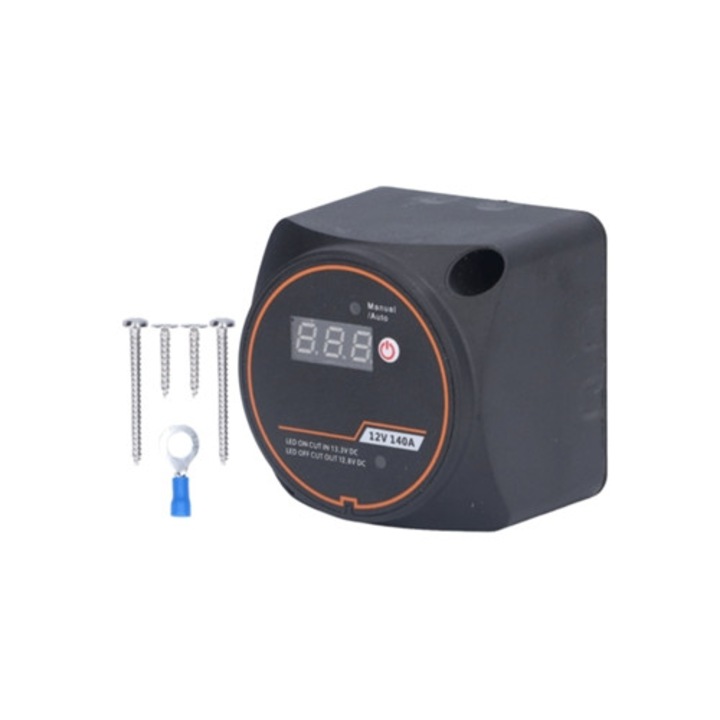 Izolator de baterie dual 12V 140A cu display digital, impermeabil, pentru masina si barca