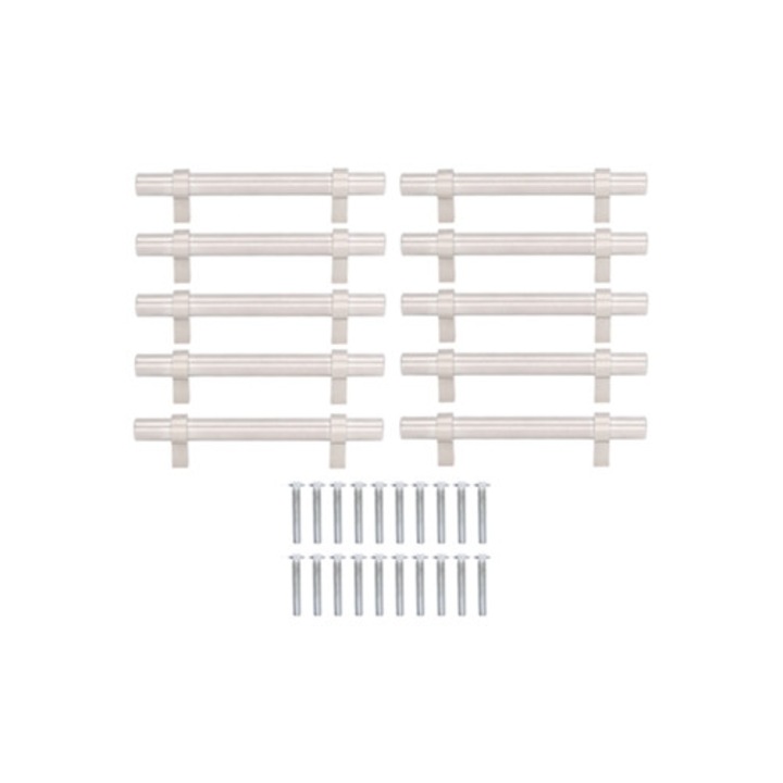 Set 10 manere moderne din otel inoxidabil 201, durabile, pentru sertare