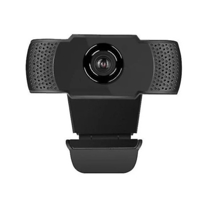 Уеб камера 1080P с микрофон, USB 2.0, черна, за лаптоп и настолен компютър