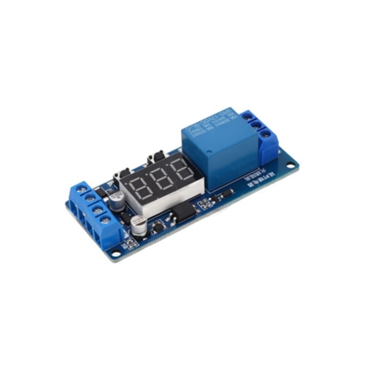 Időzítő modul, 12V DC, LCD kijelzővel