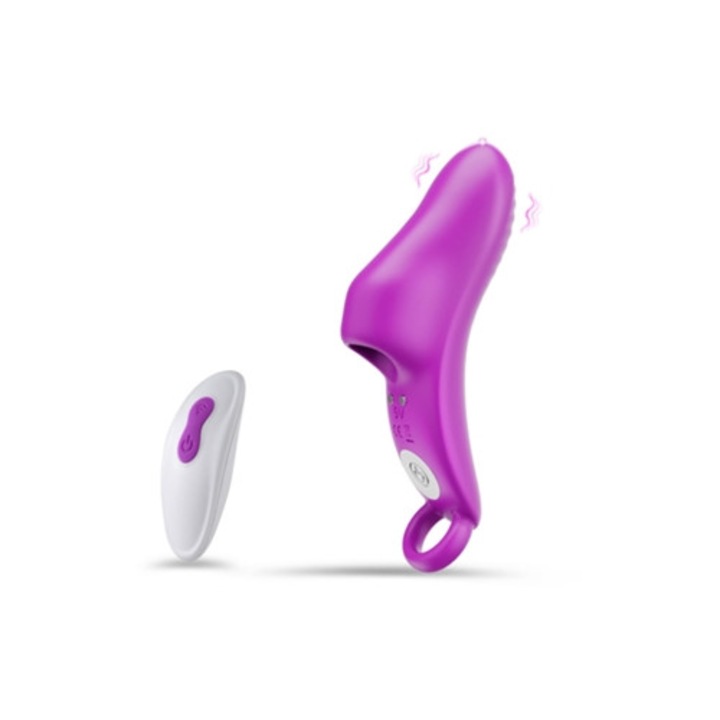 Mini vibrátor távirányítóval, 9 rezgésmód, lila