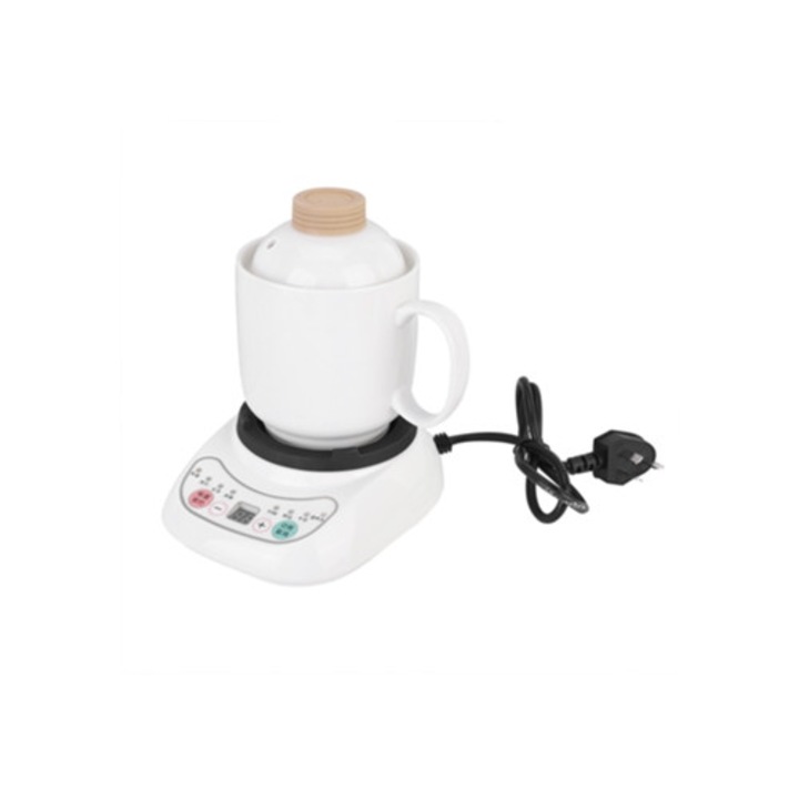 Multicooker electric automat 600ml, cu incalzire, mini aragaz, culoare alba, 220V