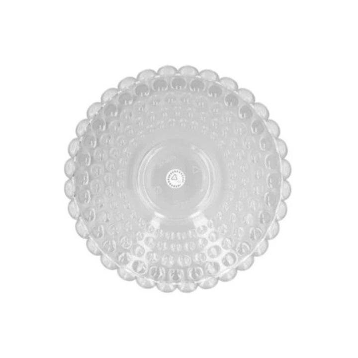 Platou de bucatarie din acril transparent, set pentru deserturi si salate, 30x30cm