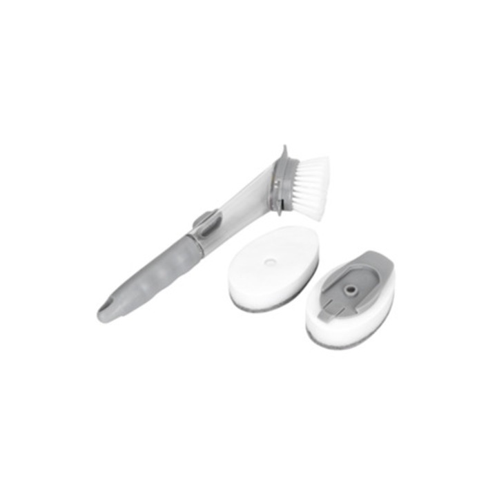Perie de curatare cu maner lung pentru vase, dispenser automat de sapun lichid, set