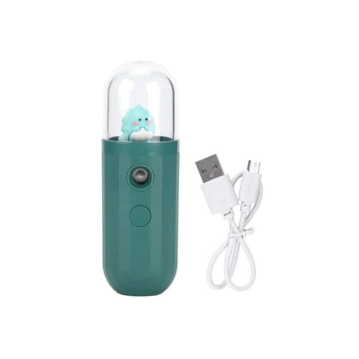 Umidificator mini USB ciuperca, 130ml, lumina ambientala, lemn inchis